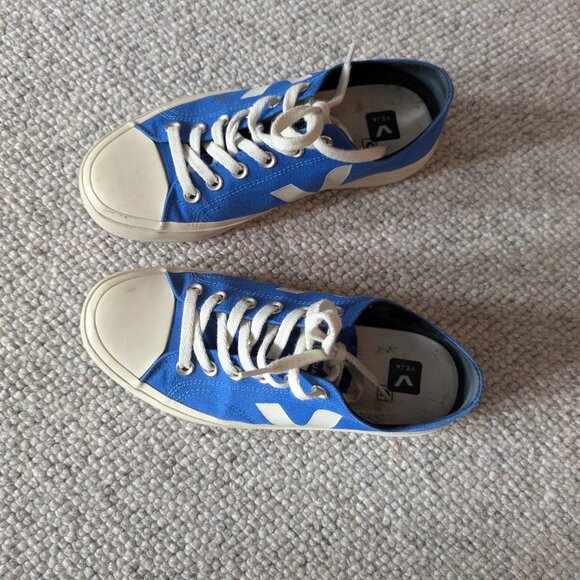 Veja Wata II low canvas Paros Pierre in cerulean blue - Picture 4 of 5